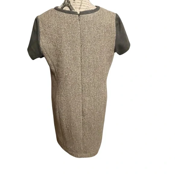 Talbots Gray and Tan Short Sleeve Tweed Dress - Picture 4 of 9